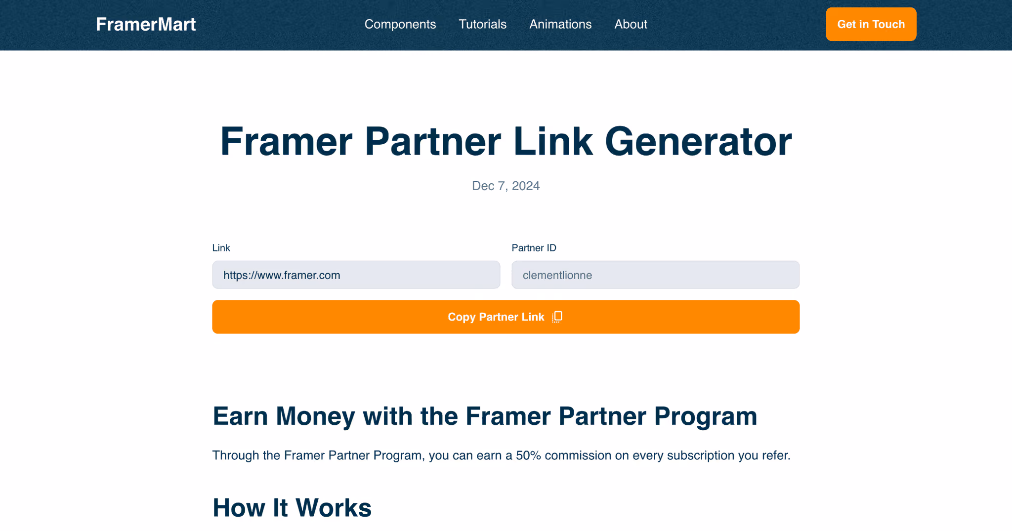 Framer Partner Link Generator